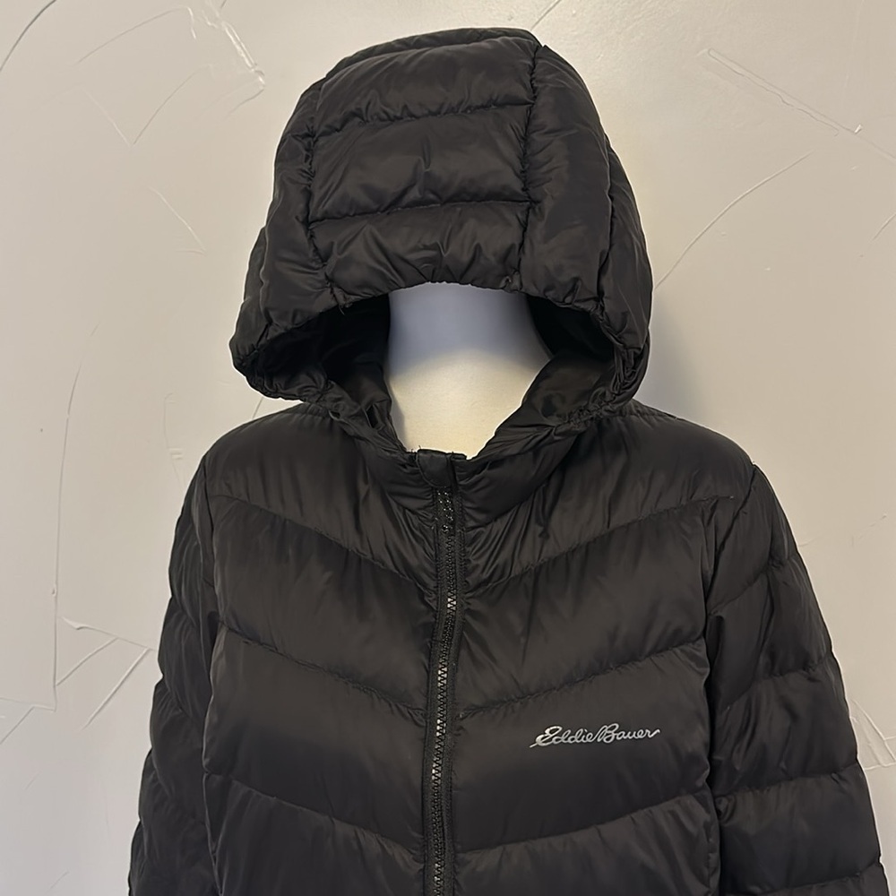 Eddie Bauer 650 Ultra Lightweight Down Longline Coat GUC L - Picture 2 of 8